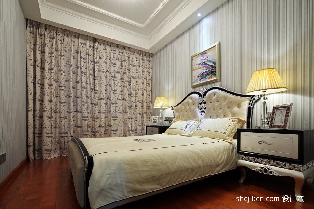 飄窗壁紙主臥室吊頂裝修效果圖