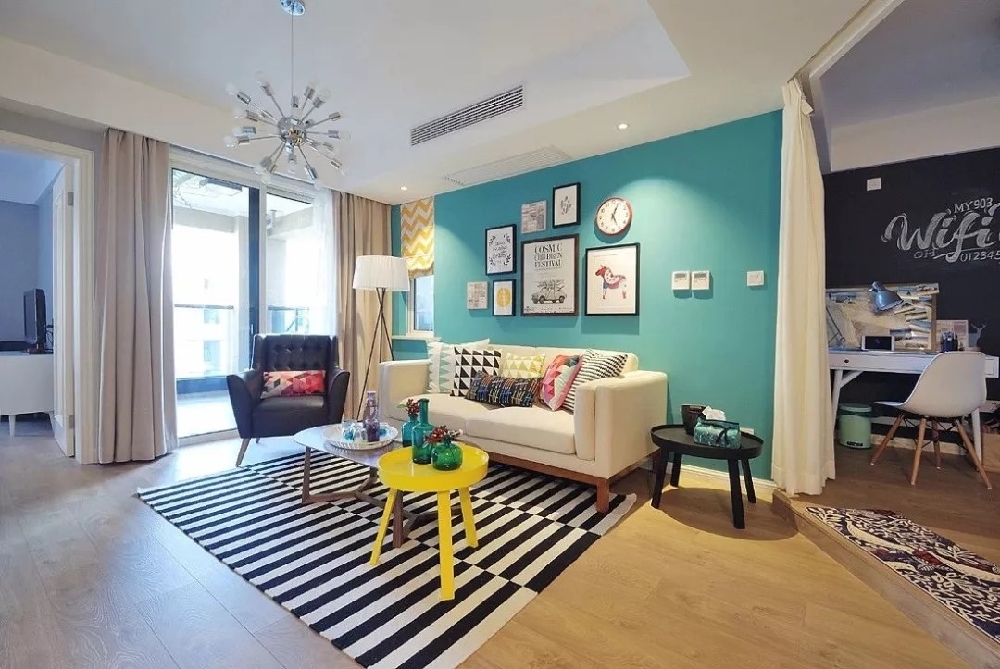 87㎡現代北歐，電視墻的隱形門11166805