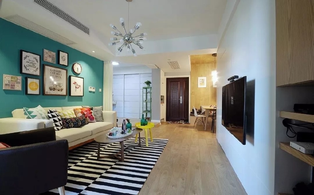 87㎡現代北歐，電視墻的隱形門11166806