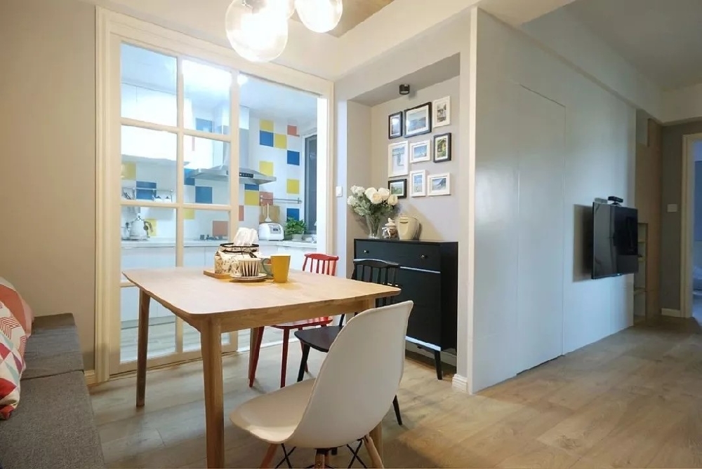 87㎡現代北歐，電視墻的隱形門11166813