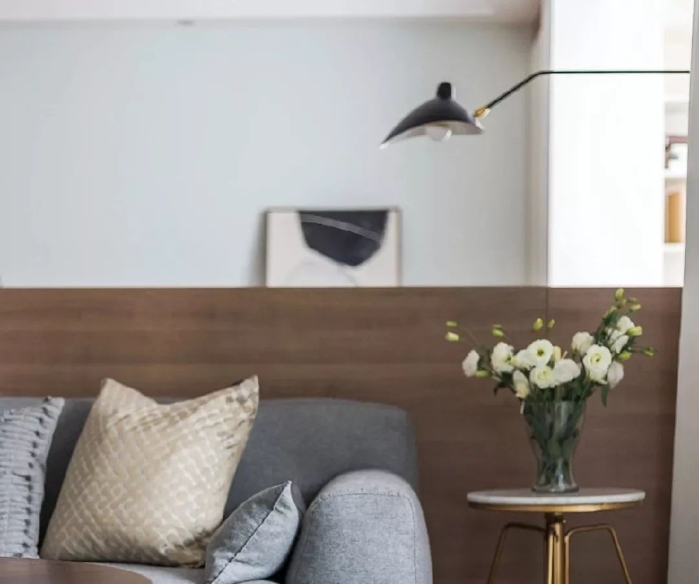 溫馨簡約現代風格，客廳雙人工作臺巧變隔斷11517051