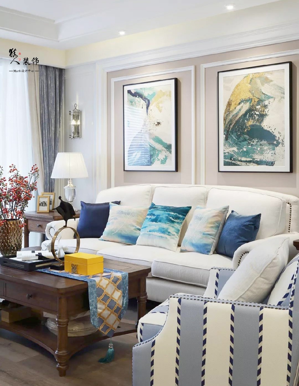 138平美式，進門設鞋柜隔斷太明智了！14478072