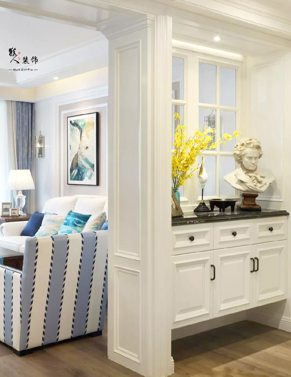 138平美式，進門設鞋柜隔斷太明智了！14478070