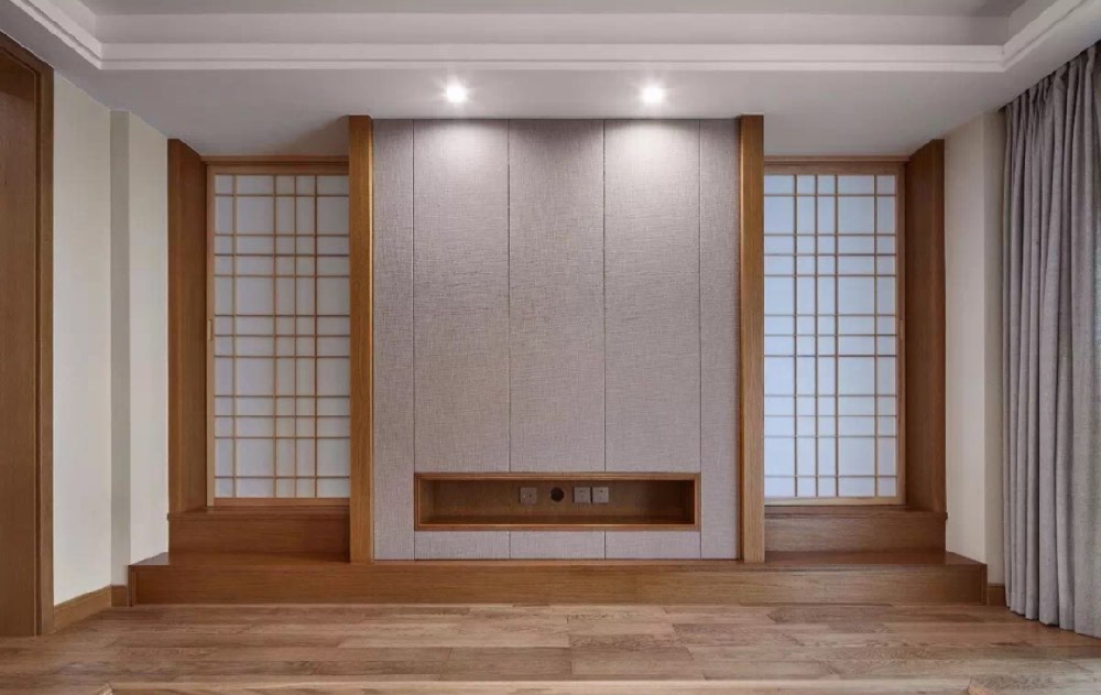 135㎡日式休閑，電視墻做隱形門14889859