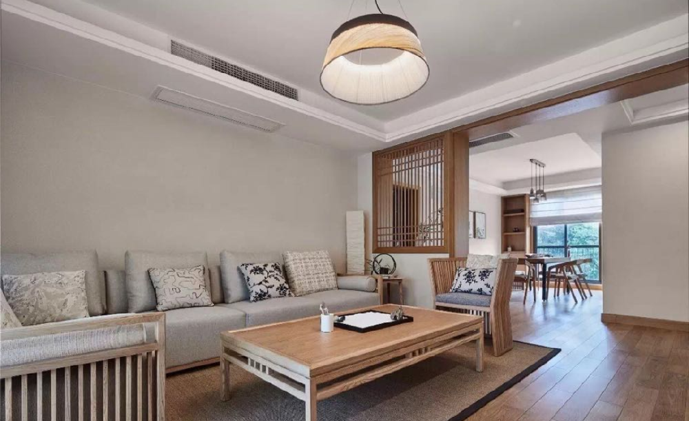 135㎡日式休閑，電視墻做隱形門14889858