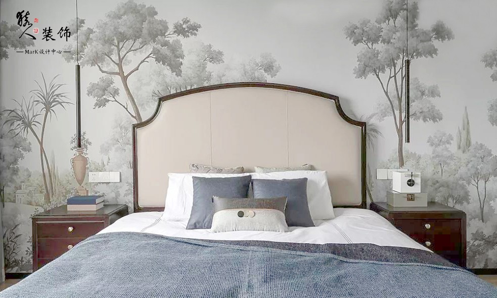 160㎡新中式4室，電視背景墻裝隱形門14903502