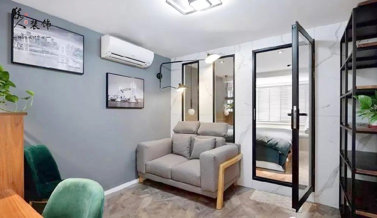 40㎡簡約風，吧臺式餐桌與櫥柜一體設計