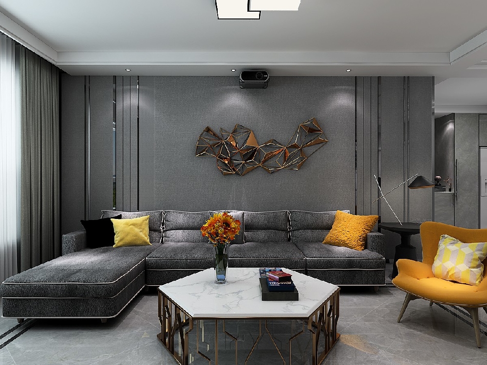 國宅華府130㎡現代簡約新中式風格混搭15100667