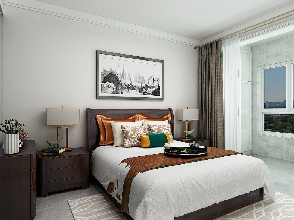 國宅華府130㎡現代簡約新中式風格混搭15100671