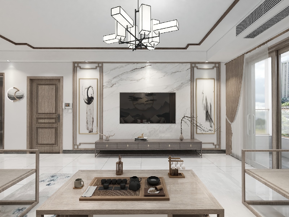 190㎡三室兩廳現代中式風住宅15162781