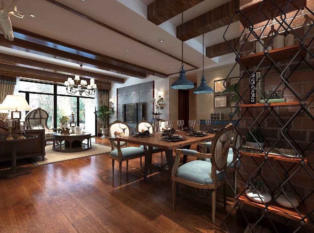 柏莊春暖花開140平美式鄉村風格案例15247613