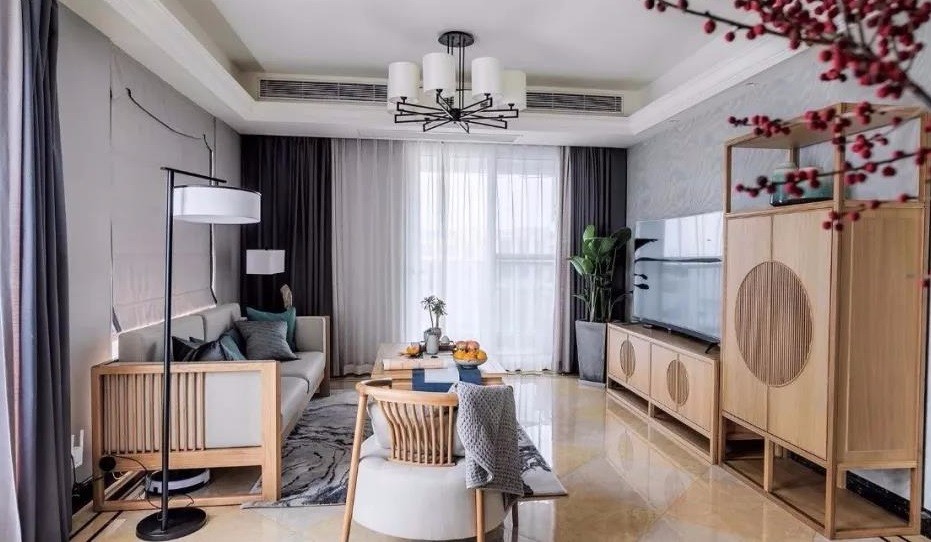 中式風，玄關電視墻處處顯中式基調15652482