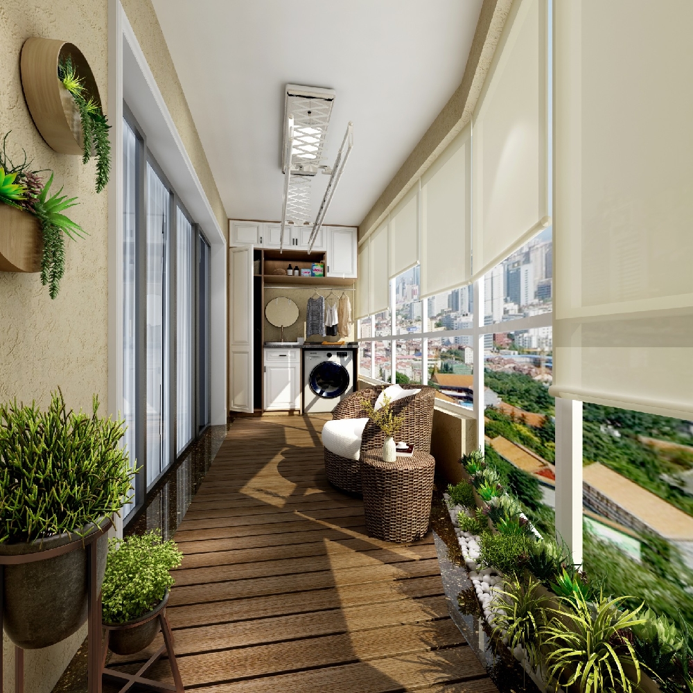 現代輕奢范兒，陽臺改成小花園！15895929