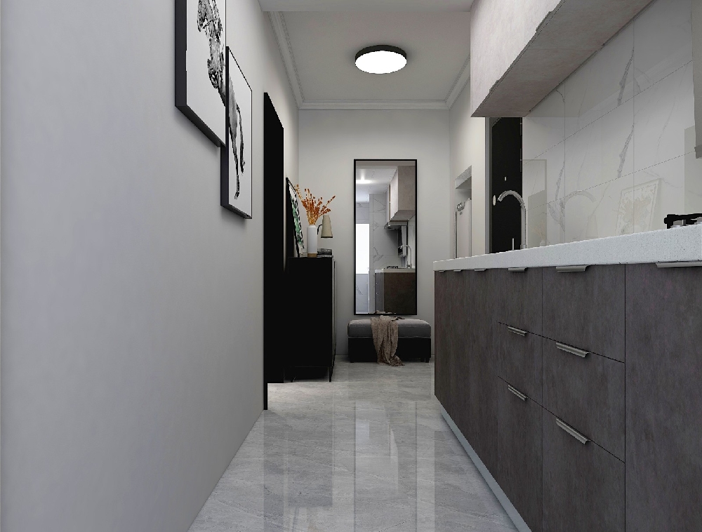 現代簡約黑白灰，一室一廳小戶型16178747