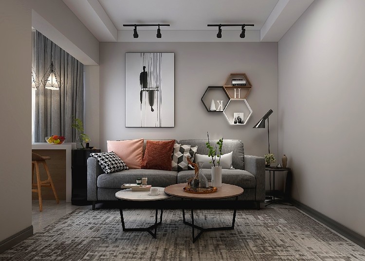 現代簡約黑白灰，一室一廳小戶型