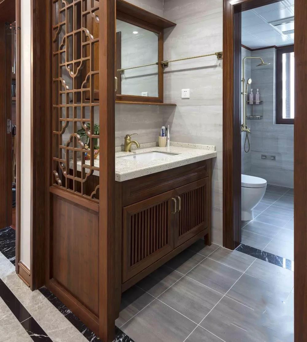 140平新中式，衛生間花雕隔斷盡顯大氣！16577634