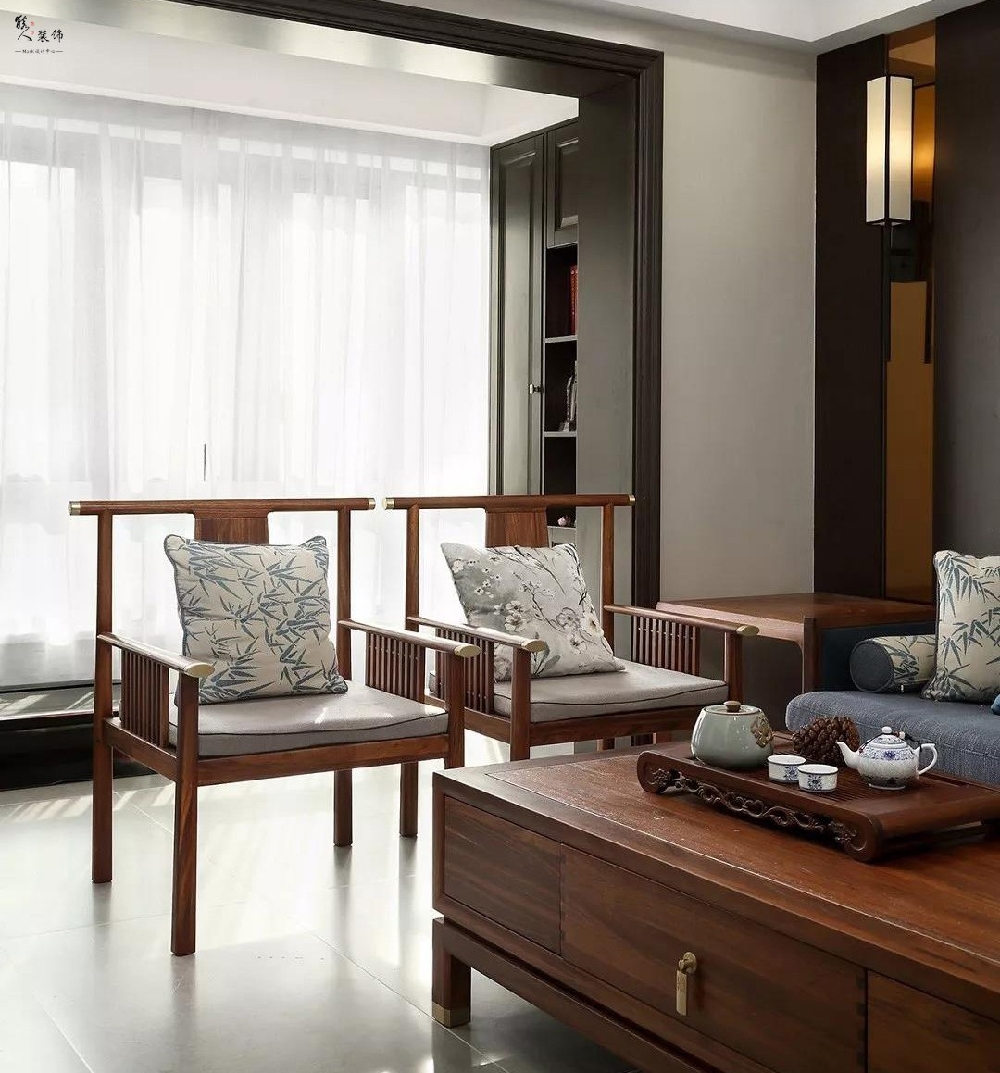 136平新中式，胡桃木家具韻味最顯檔次！16638639