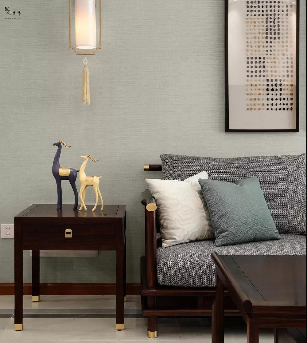 99㎡新中式三居，素雅沙發墻優雅大方16794834