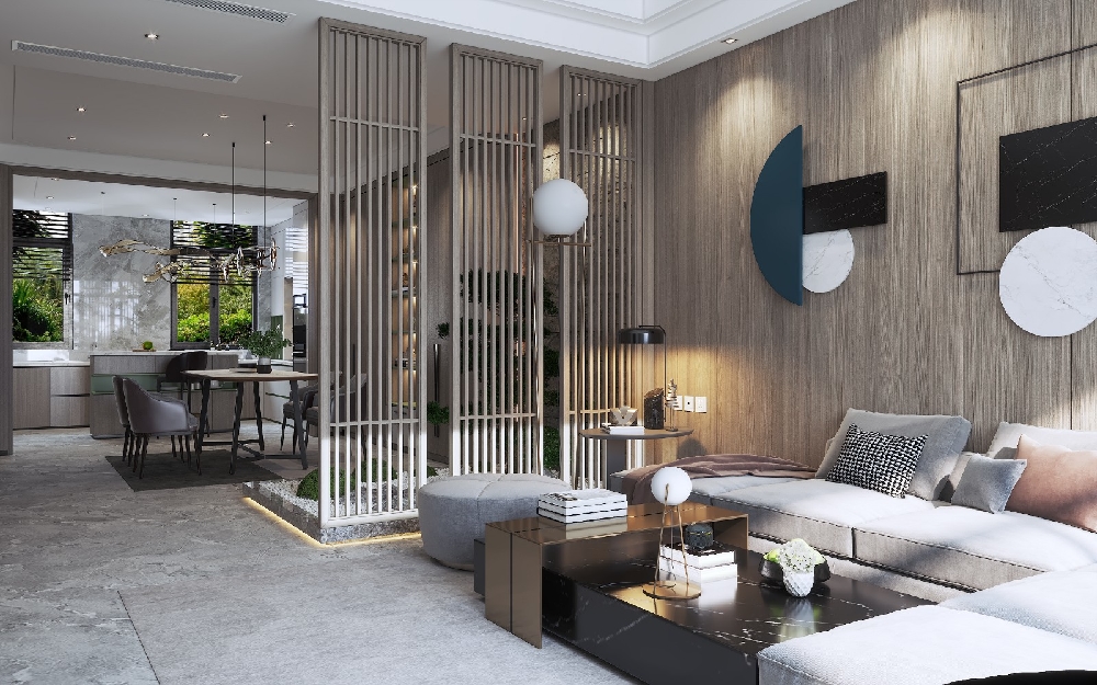 國悅府—300多平聯排別墅新中式設計案例16908224