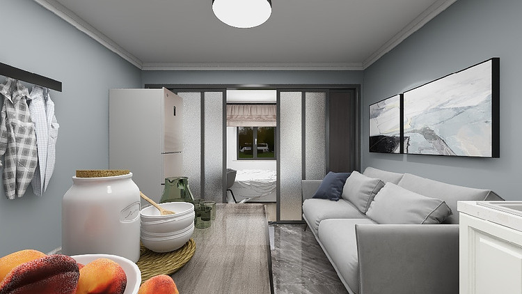 現在簡約黑白灰小戶型二室一廳