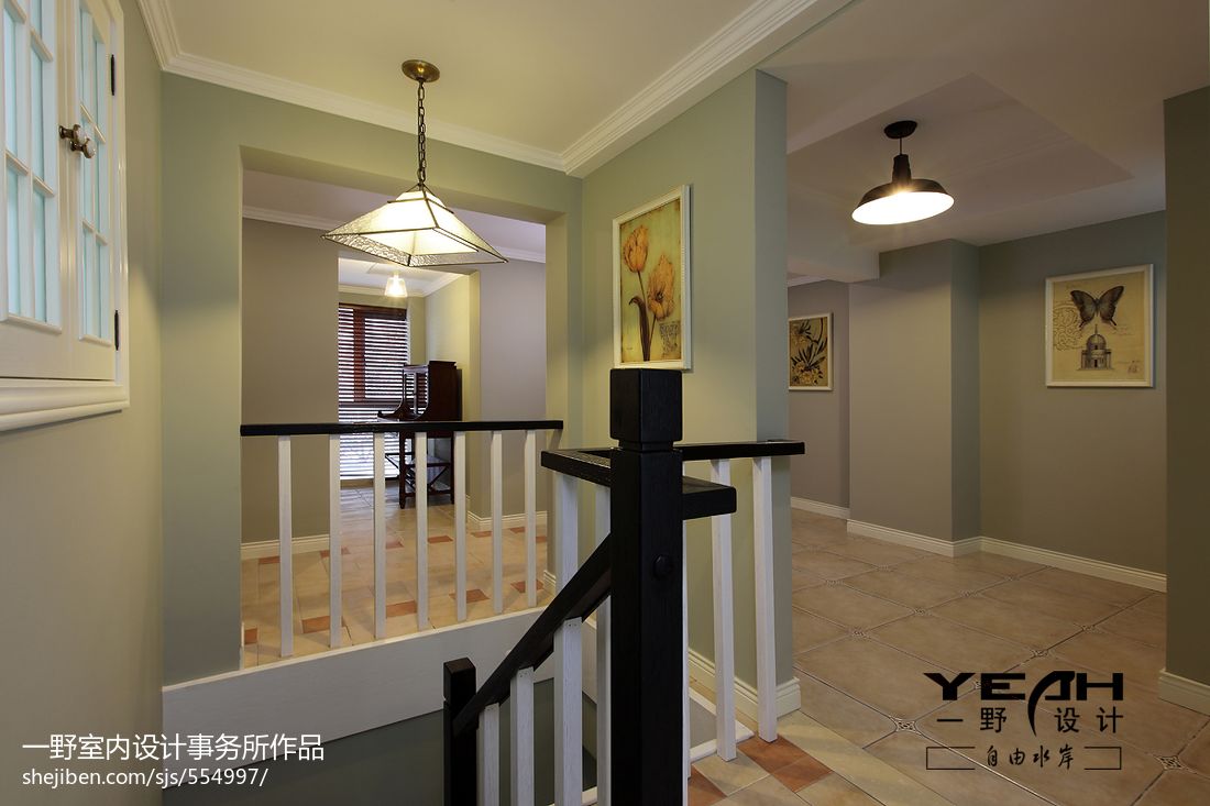 休閑美式復式樓樓梯裝修效果圖大全