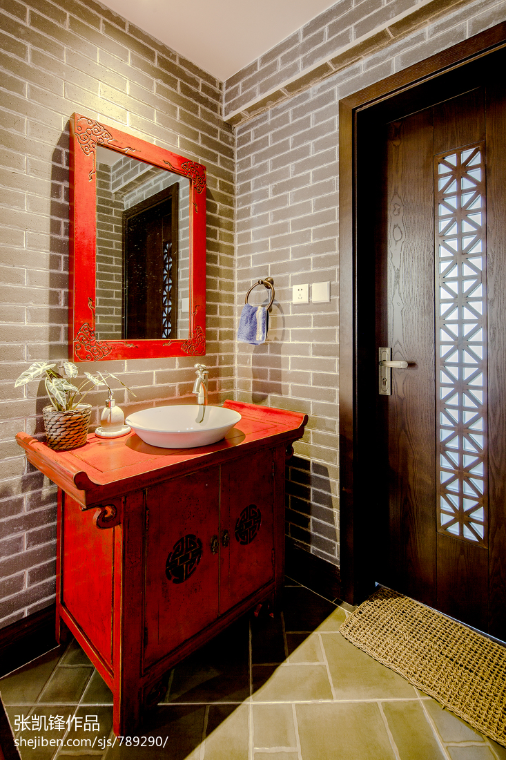 平層中式玄關鞋柜裝修圖片