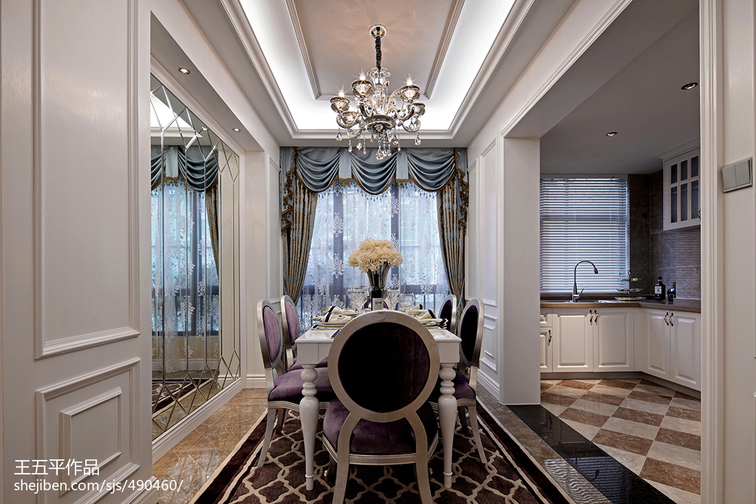 新古典風格樣板房餐廳裝修效果圖大全