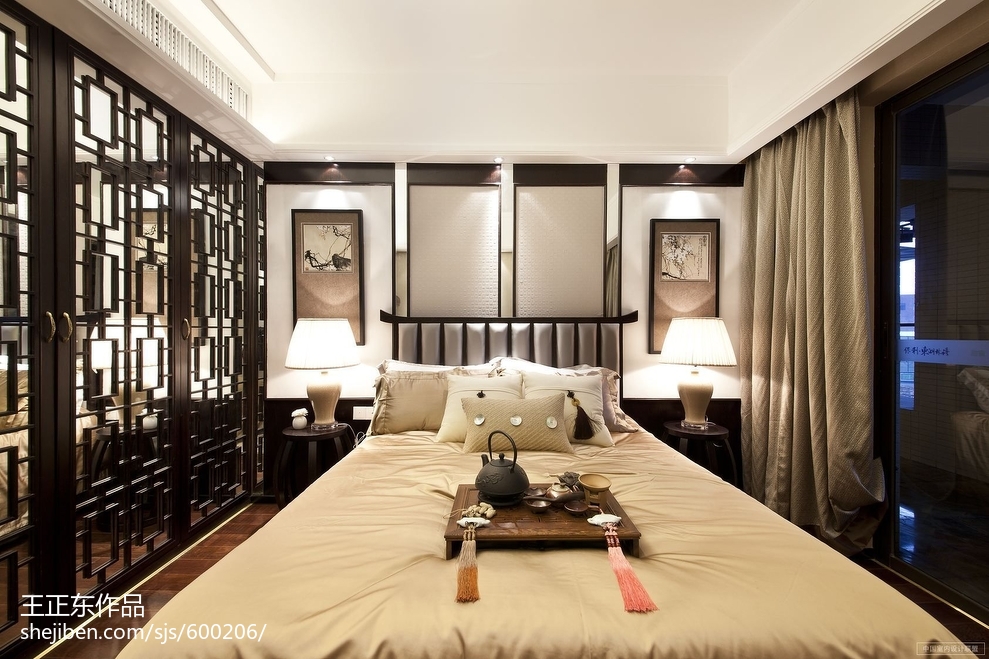 中式風格臥室隔斷裝修效果圖大全2017圖片