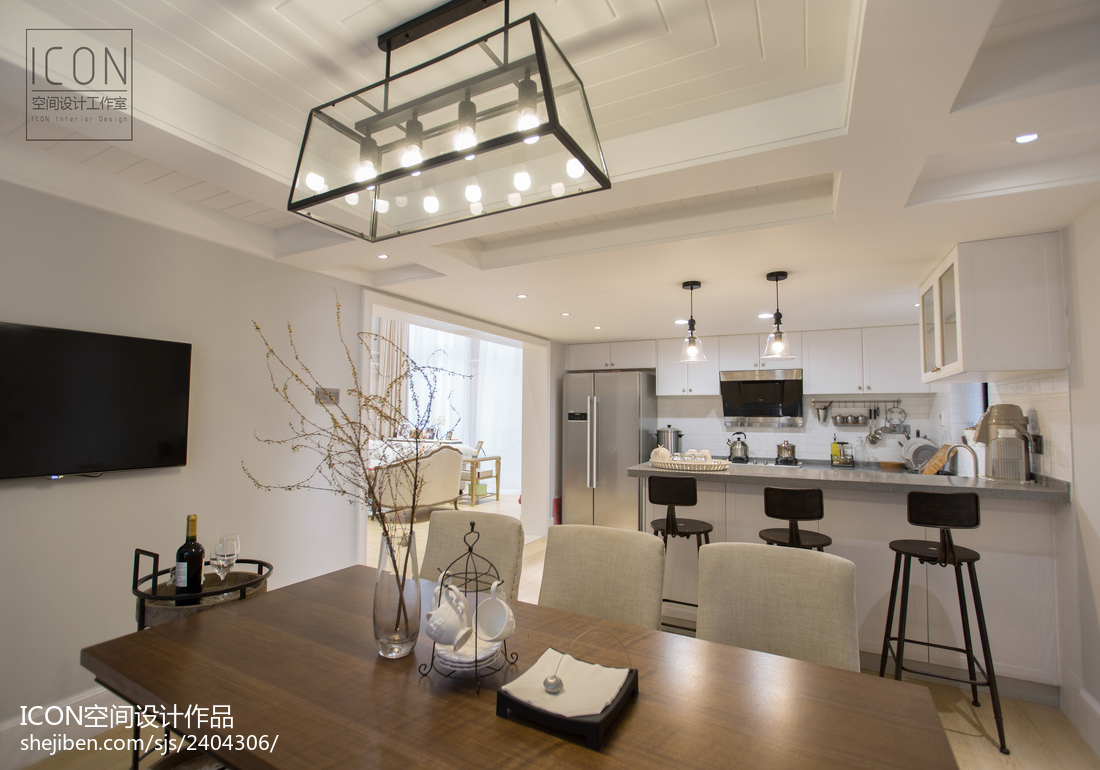 美式風格廚房隔斷裝修設計圖片