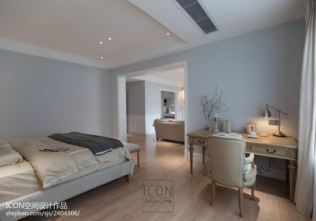 美式風格臥室書桌裝修設計圖片