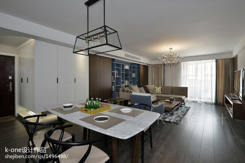 現代簡約餐廳吊頂設計圖片