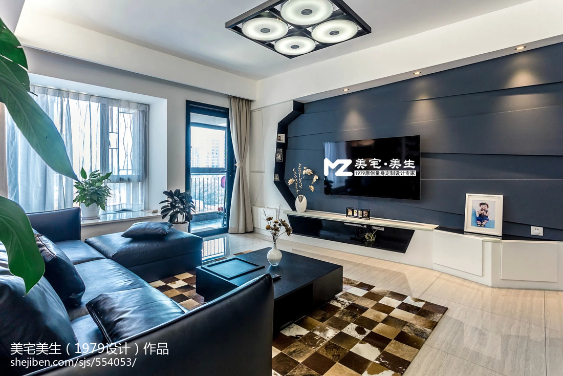 現代時尚客廳電視背景墻裝修圖片