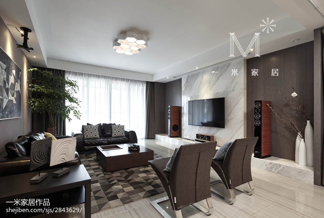 230㎡現代風客廳吊頂設計效果圖