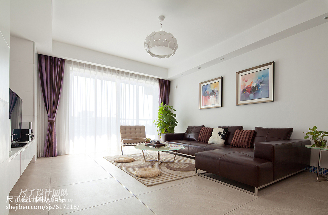 簡約現代風格客廳窗戶效果圖