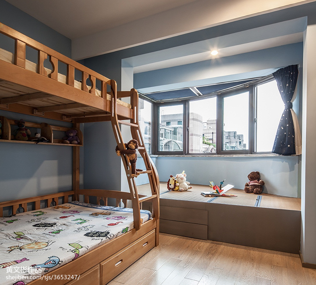 現代兒童房窗臺榻榻米設計