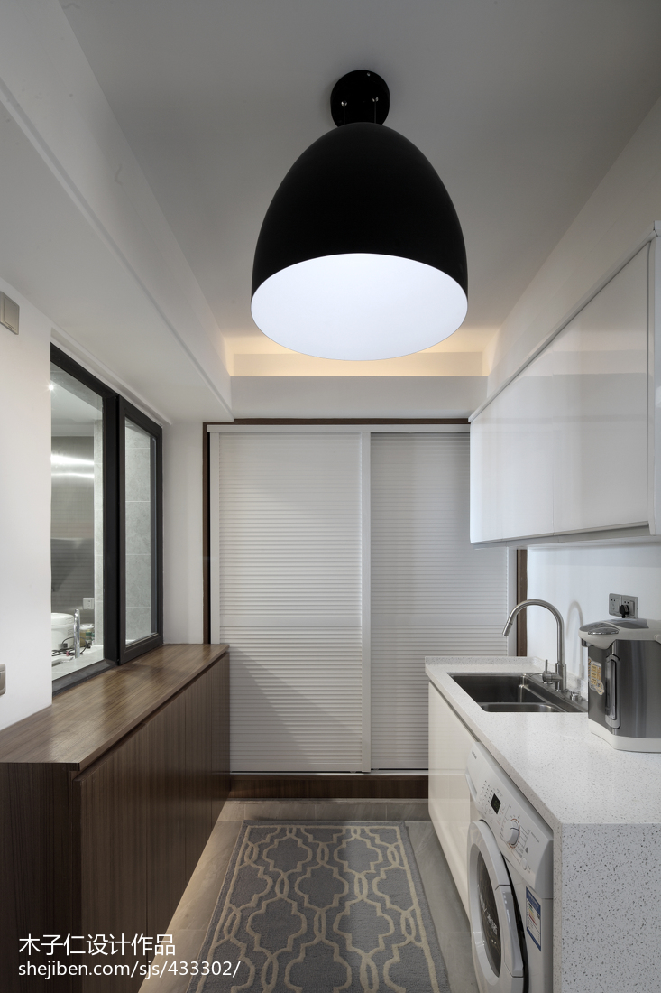 簡約混搭風格廚房窗戶效果圖