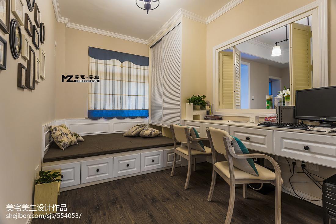 美式風格書房榻榻米裝修圖片