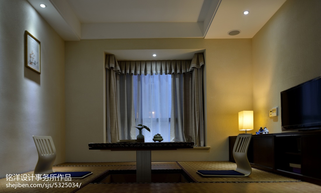 現代中式書房裝修榻榻米效果圖