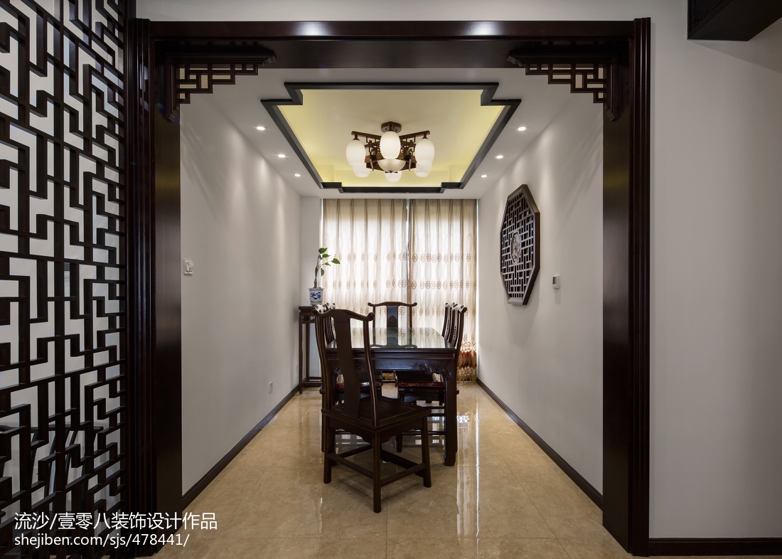 古典中式餐廳隔斷效果圖