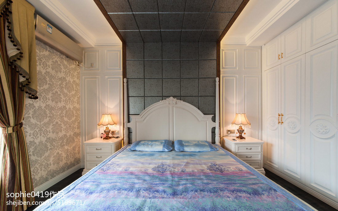 簡歐臥室背景墻效果圖
