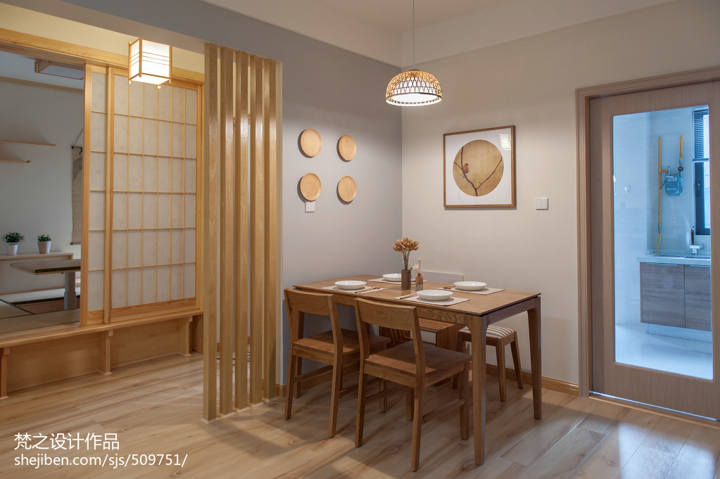 簡約中式餐廳隔斷效果圖