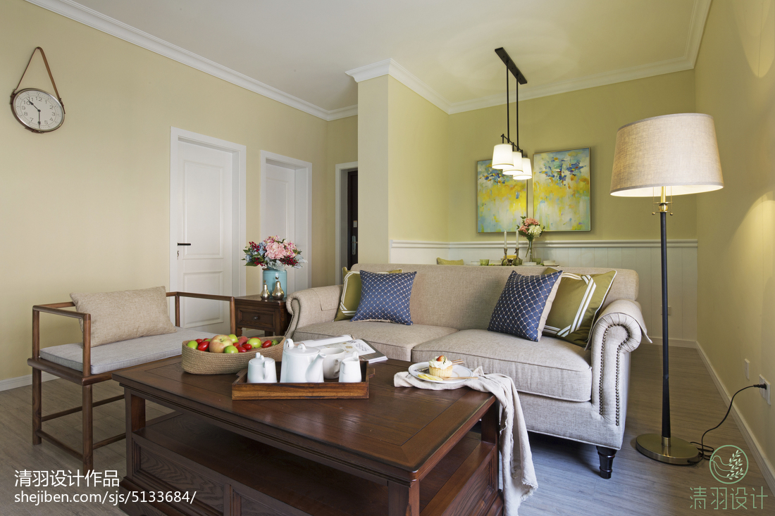 三居室混搭風格客廳隔斷設計