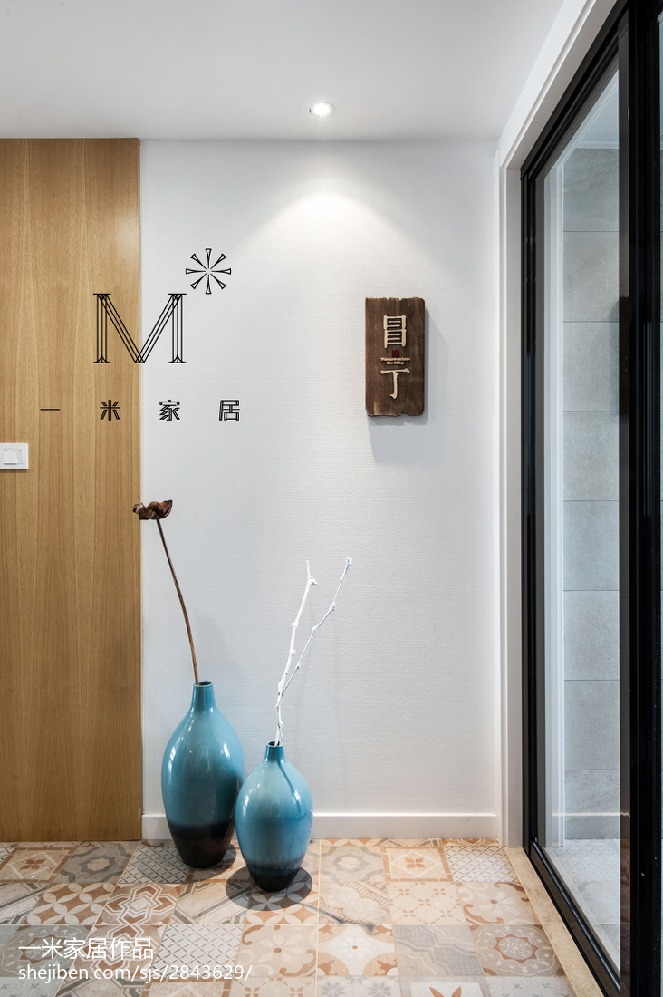 2018精選面積97平中式三居玄關欣賞圖