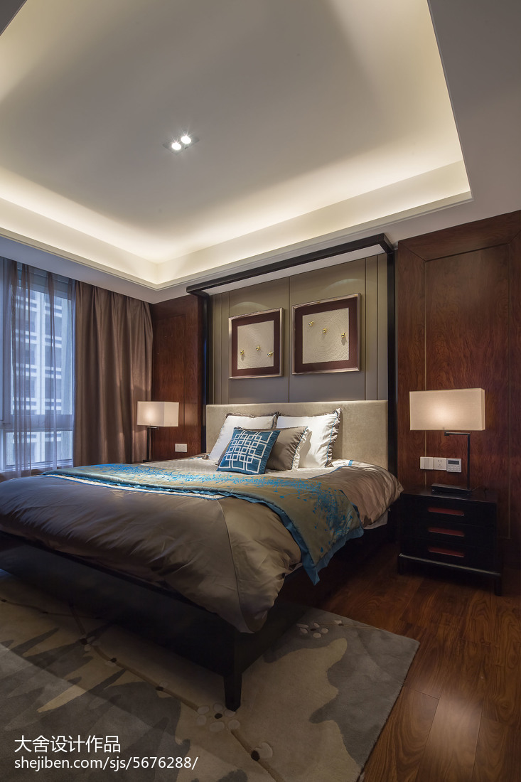 中式臥室背景墻圖片大全欣賞