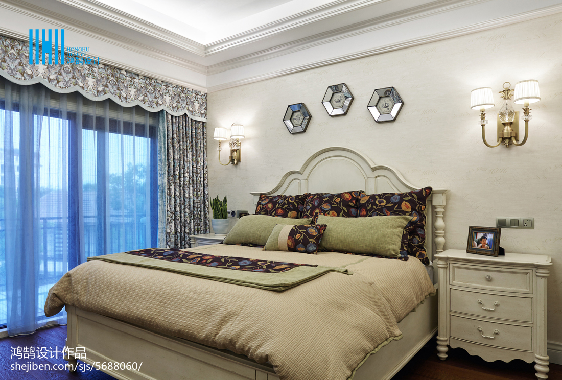 面積128平別墅臥室混搭裝修實景圖