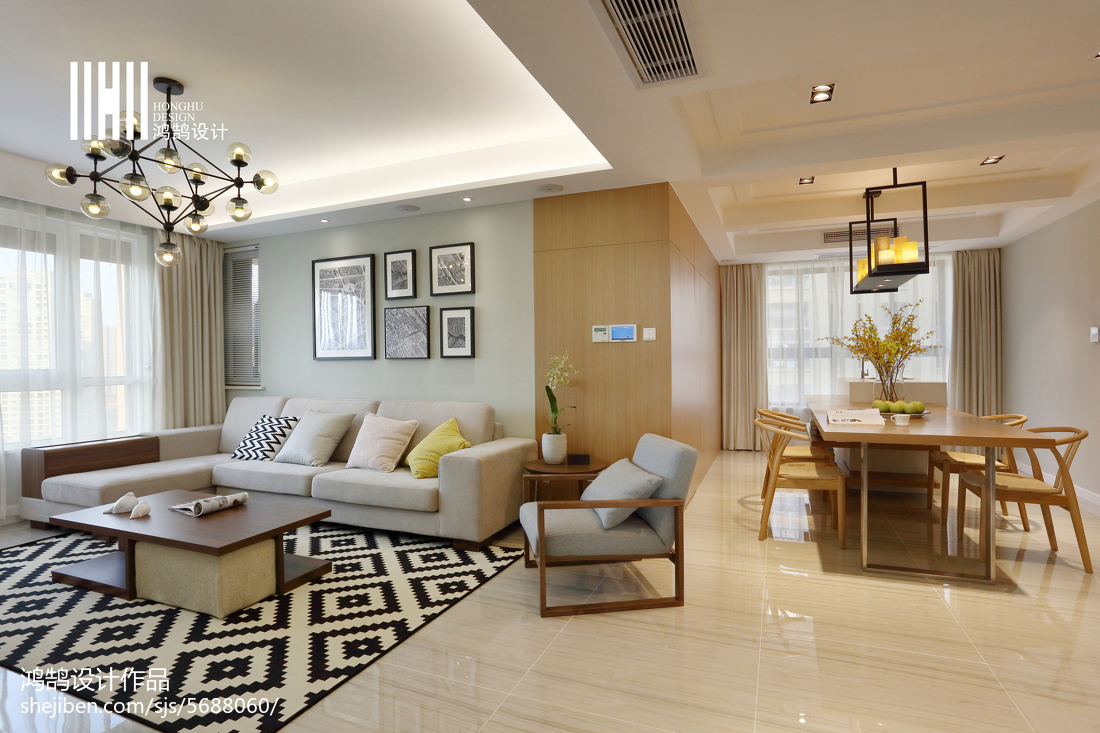 熱門96平米三居客廳簡約裝修設計效果圖片欣賞