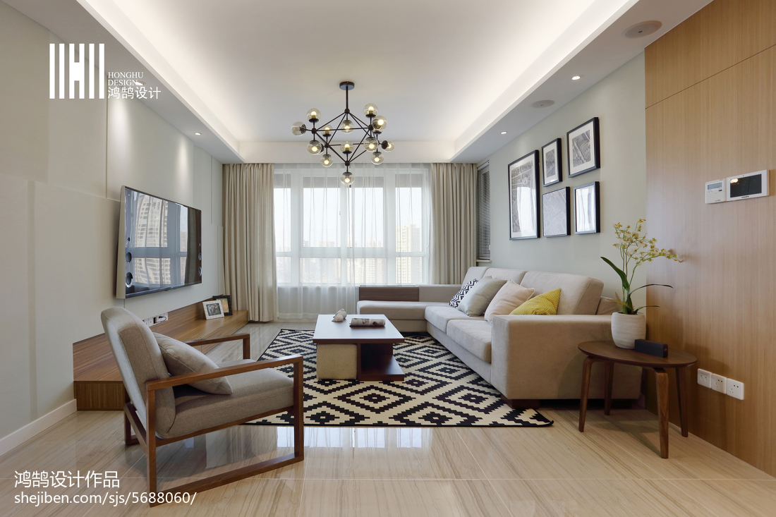 精選95平米三居客廳簡約裝飾圖片大全