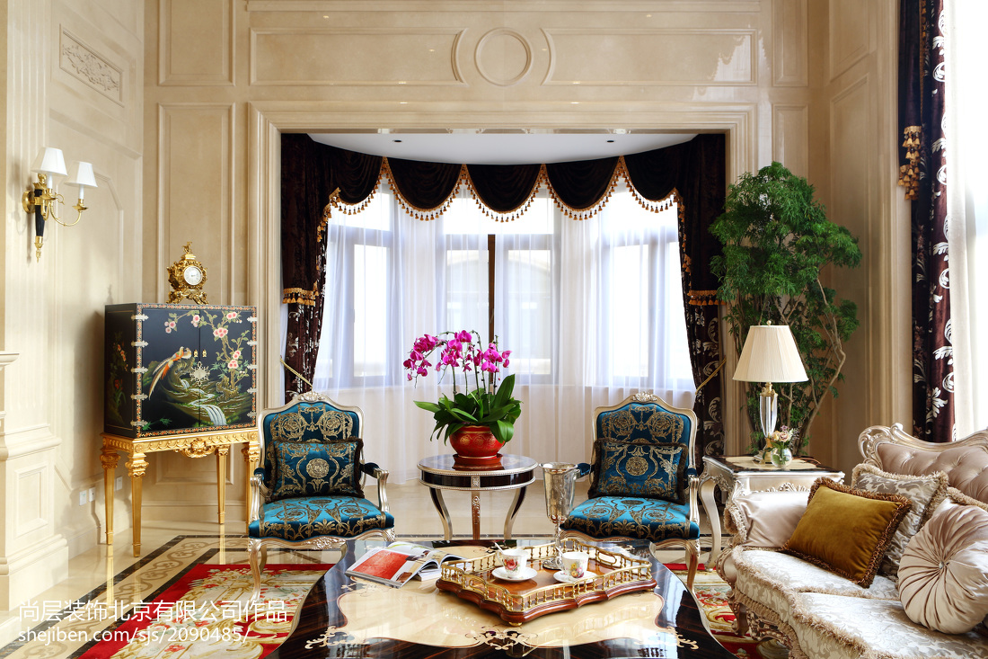 熱門大小126平別墅客廳歐式實景圖片欣賞