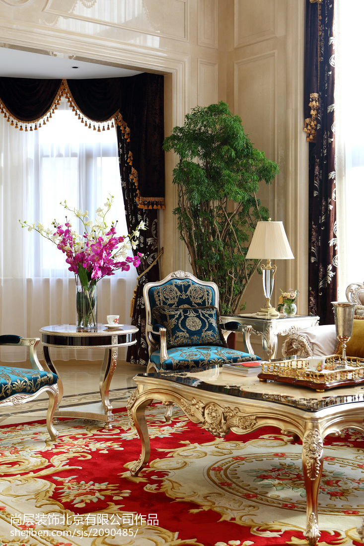 精美大小141平別墅客廳歐式效果圖片欣賞