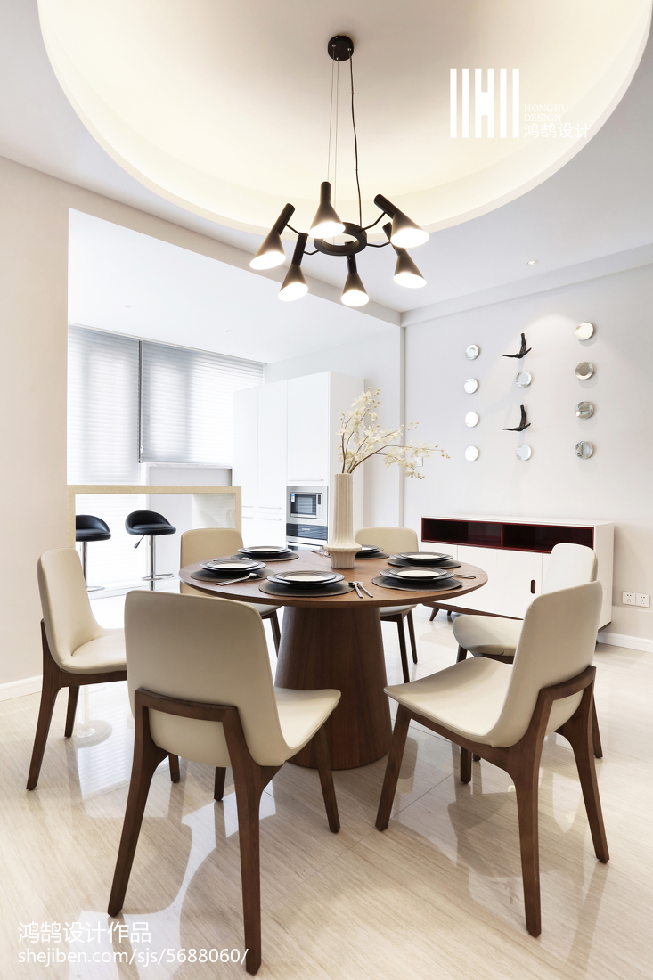 2018精選134平米現代復式餐廳裝飾圖片